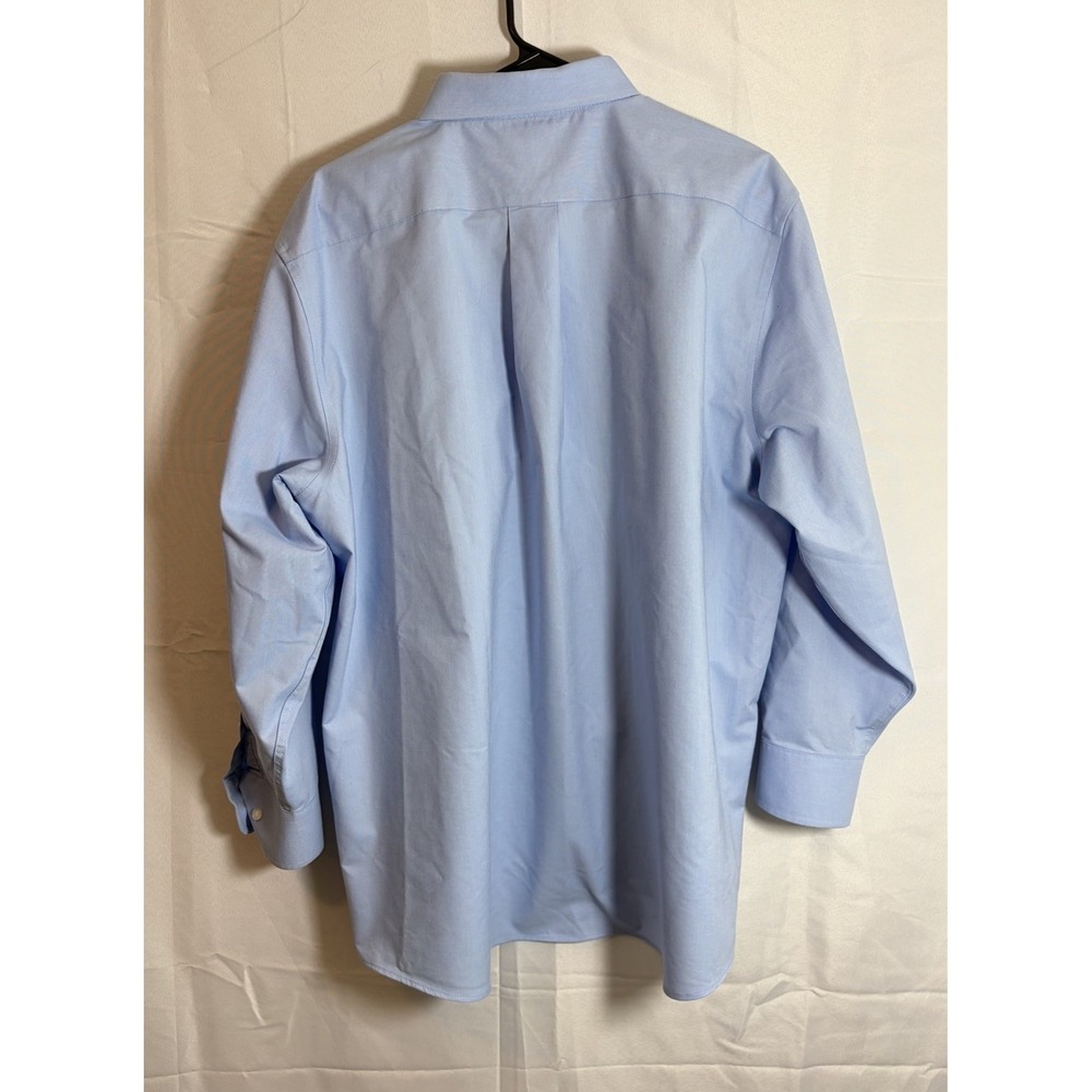 Stafford Coolmax Dress Shirt Men XL 17-17.5 34-35 Regular Fit Long Sleeve Blue - Picture 5 of 13
